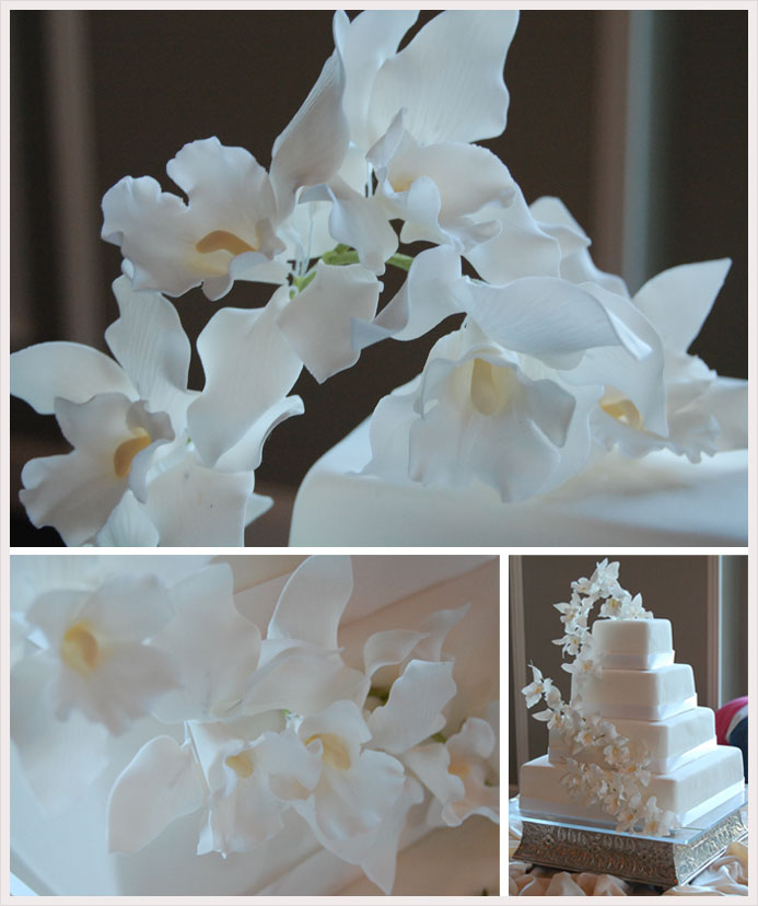 White Orchid Cake Here 39s a few photographs of the table centerpieces and 